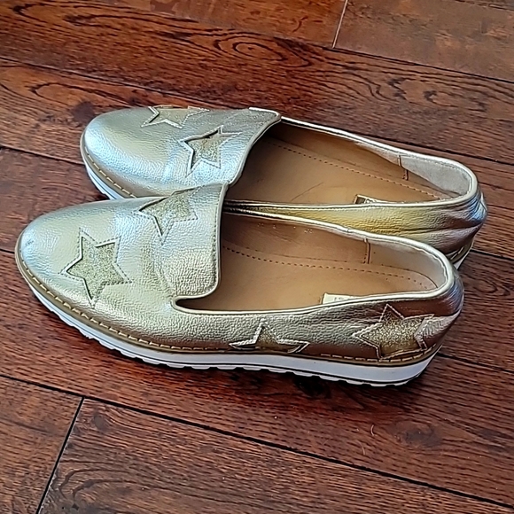Bellucci Gold metallic Star shoes ladies 39 - Picture 3 of 4